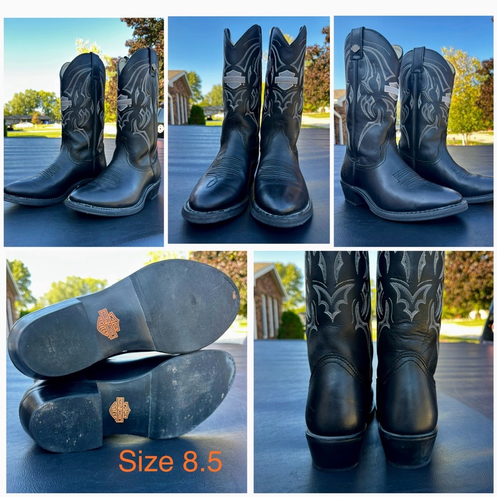 Men's SZ 9 Harley Davidson Leather Boots